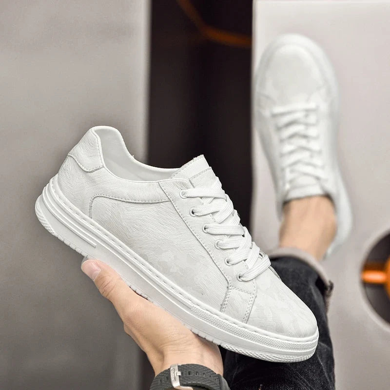 Camo-Print Handmade Leather Sneakers