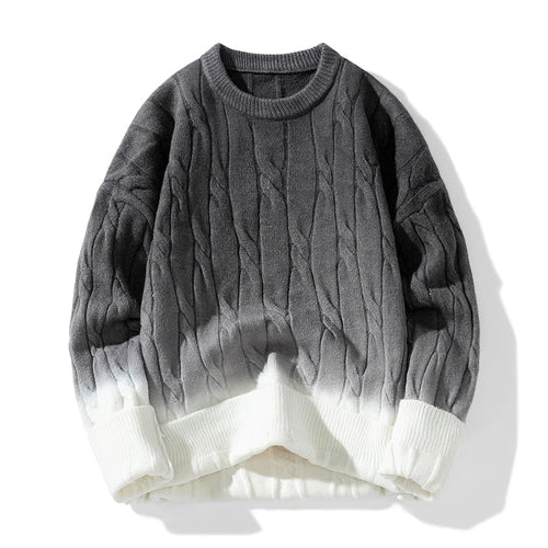Cable Knit Gradient Wool Sweater