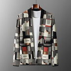 Abstract Pattern Wool Blend Cardigan
