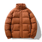 High Collar Textured Puffer Jacket
