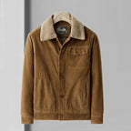 Sherpa-Lined Corduroy Button Jacket
