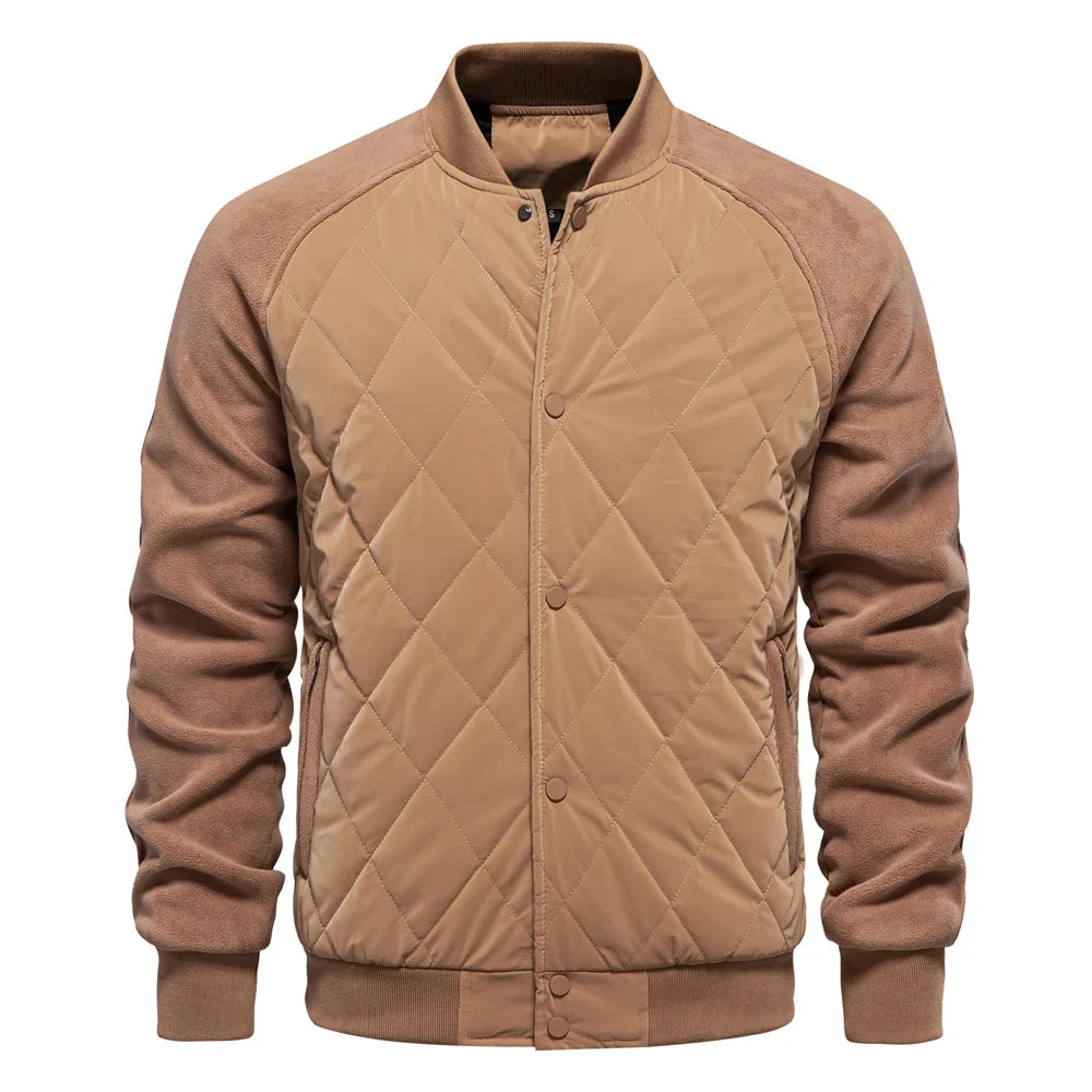 Wool Blend Button-Up Fleece Bomber