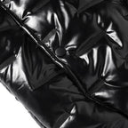 Metallic Quilted Down Puffer Jacket
