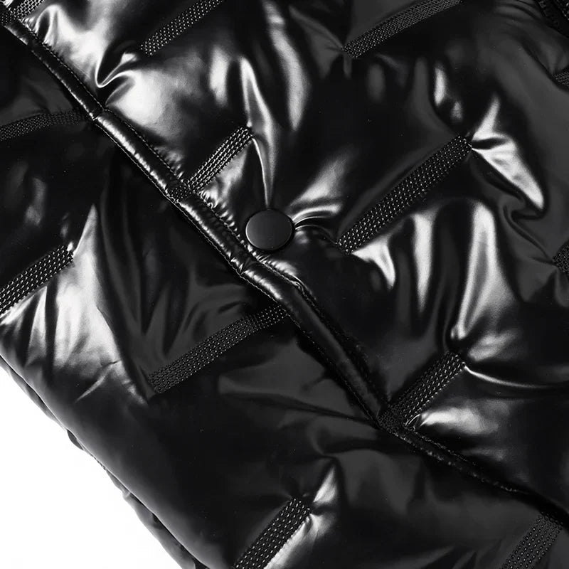 Metallic Quilted Down Puffer Jacket
