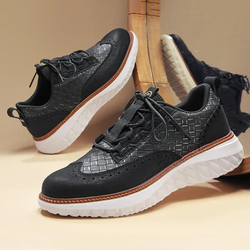 Oxford-Style Leather Sneakers