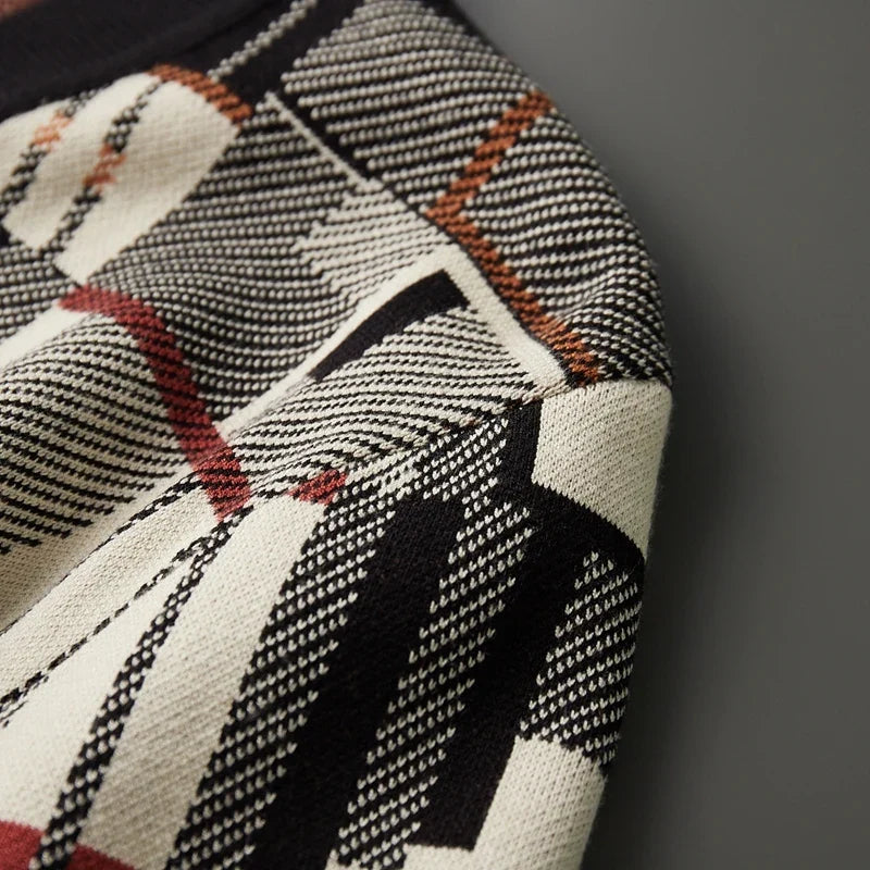 Abstract Pattern Wool Blend Cardigan