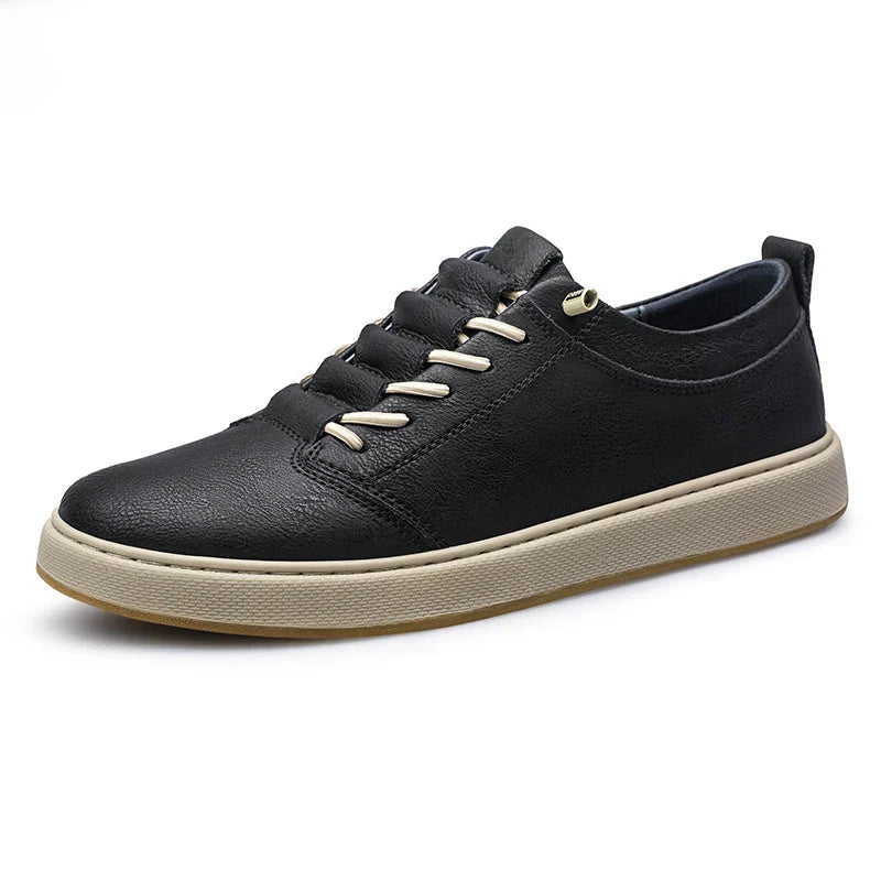 Classic Lace-Up Leather Sneakers