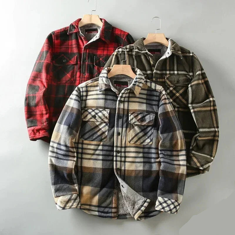 Plaid Sherpa-Lined Outdoor Jacket