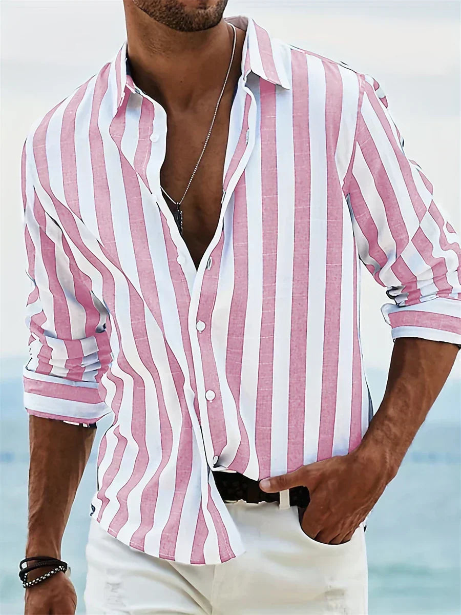 Striped Long Sleeve Summer Overshirt