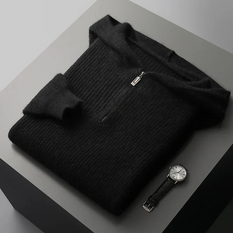 Quarter-Zip Merino Wool Hoodie