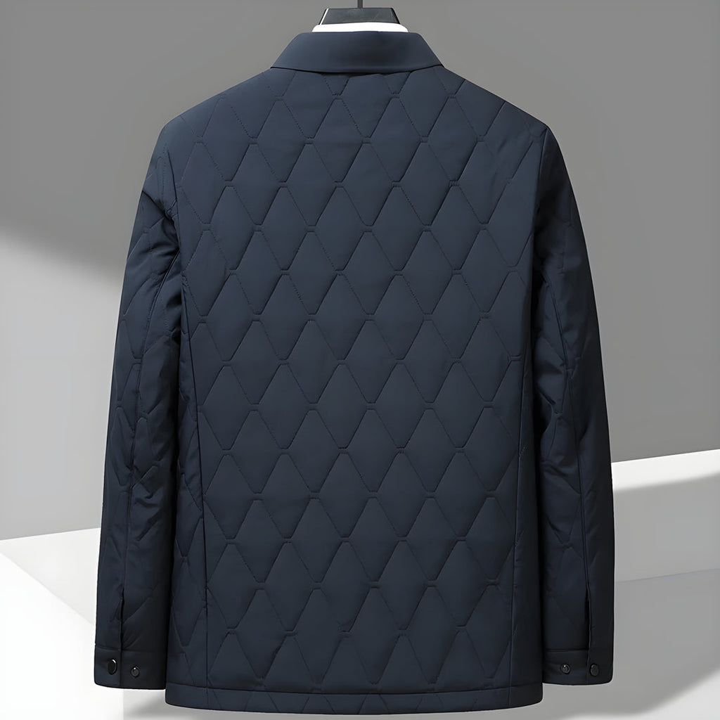 Diamond-Quilted Tailored Coat