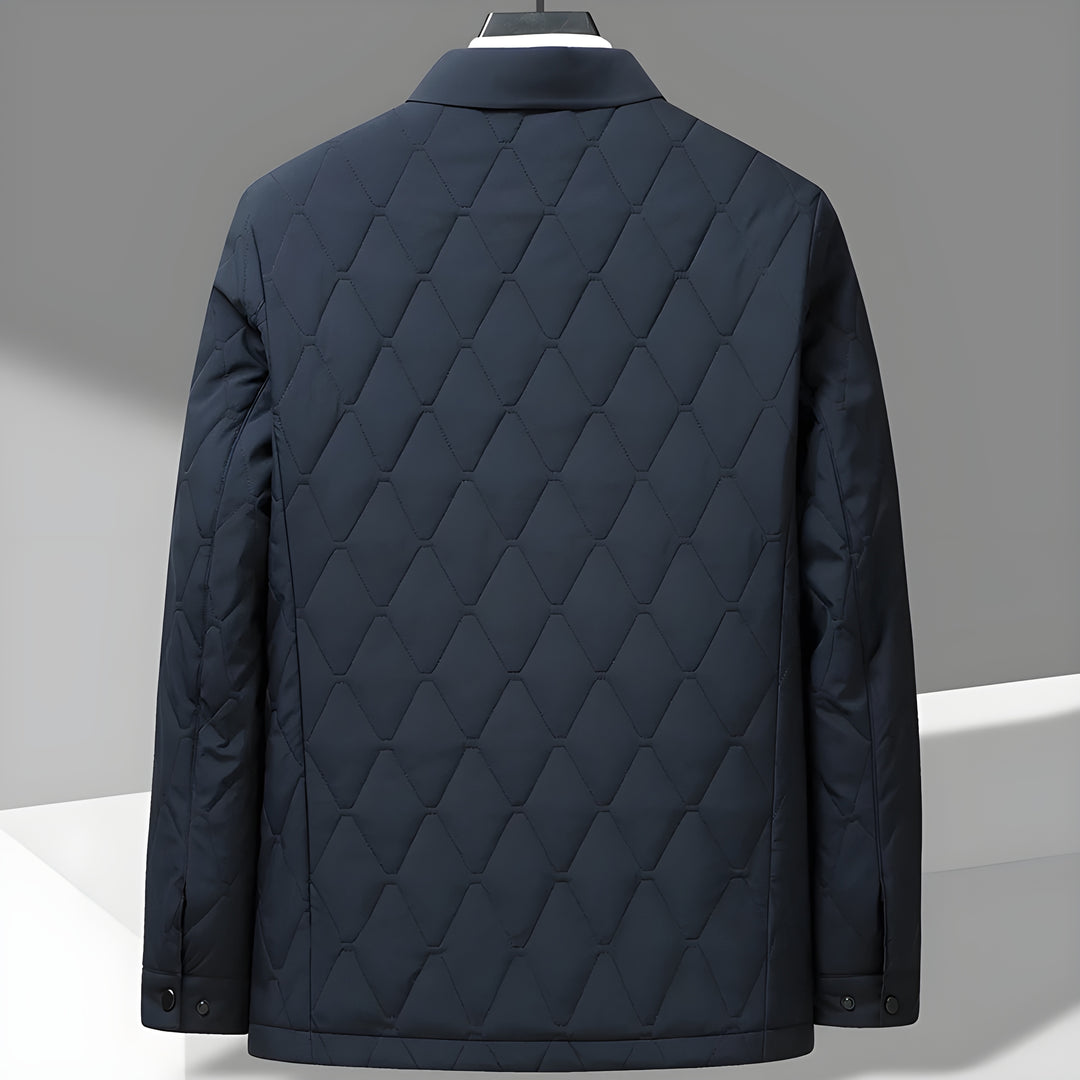 Diamond-Quilted Tailored Coat