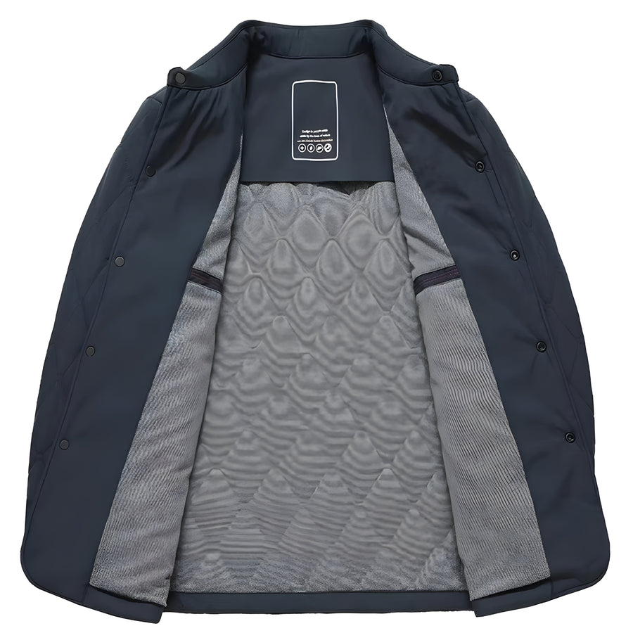 Diamond-Quilted Tailored Coat