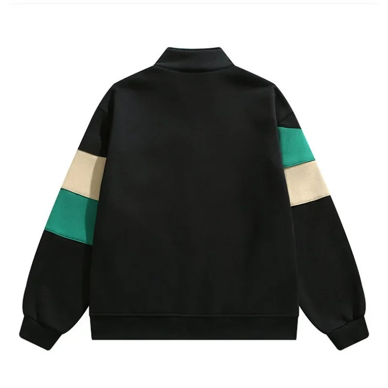 Colorblock Wool-Blend Track Jacket