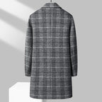 Plaid Mid-Length Wool Overcoat