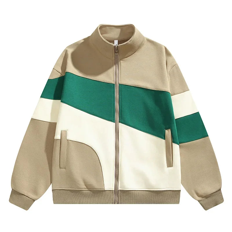 Colorblock Wool-Blend Track Jacket