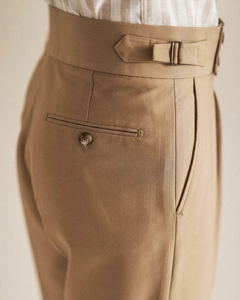 Pleated High Waist Dress Trousers