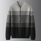 Full Zip Gradient Wool Sweater