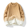 Cable Knit Gradient Wool Sweater