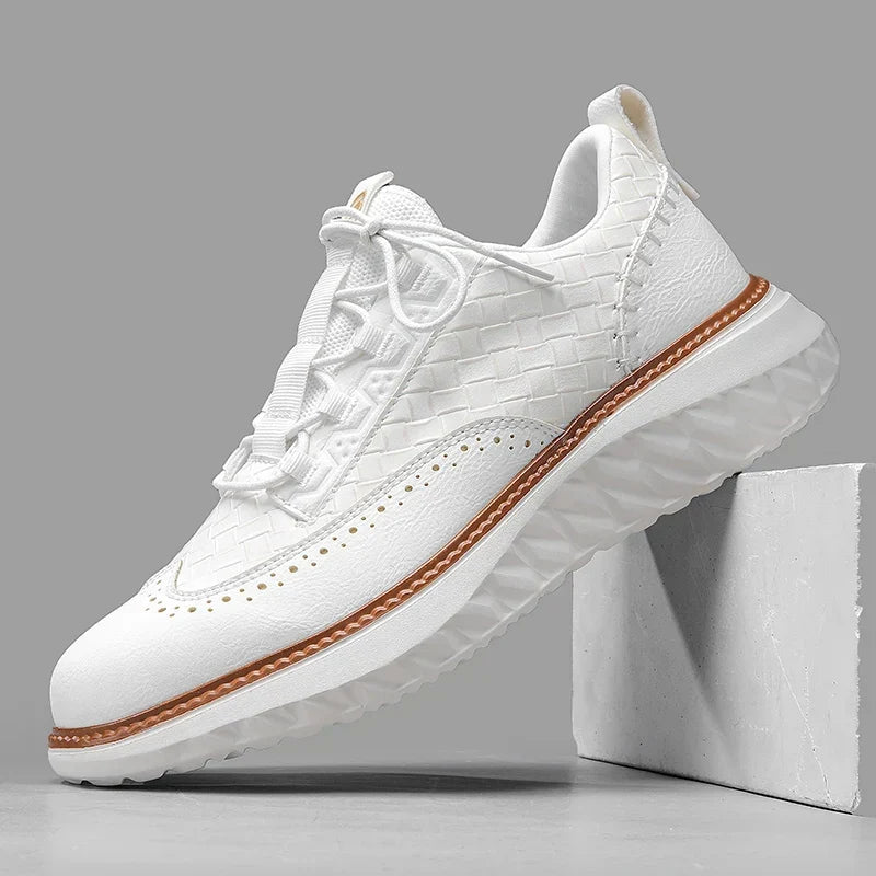 Oxford-Style Leather Sneakers