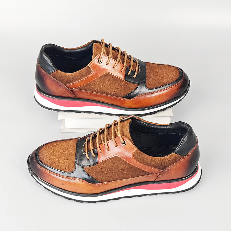 Retro Cowhide Leather Sneakers