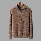 Cable Knit Half-Zip Wool Sweater