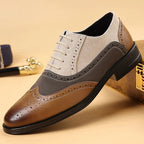 Leather and Suede Wingtip Brogue