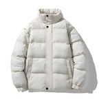 High Collar Textured Puffer Jacket