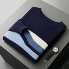 Geometric Pattern Wool Crew Sweater