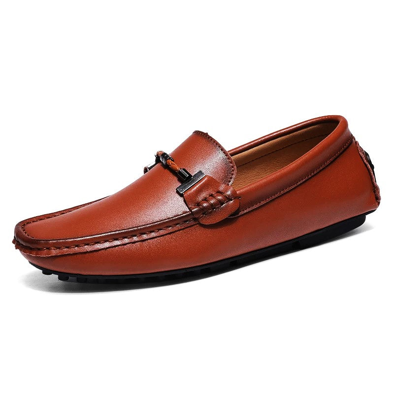 Real Leather Slip-On Moccasins