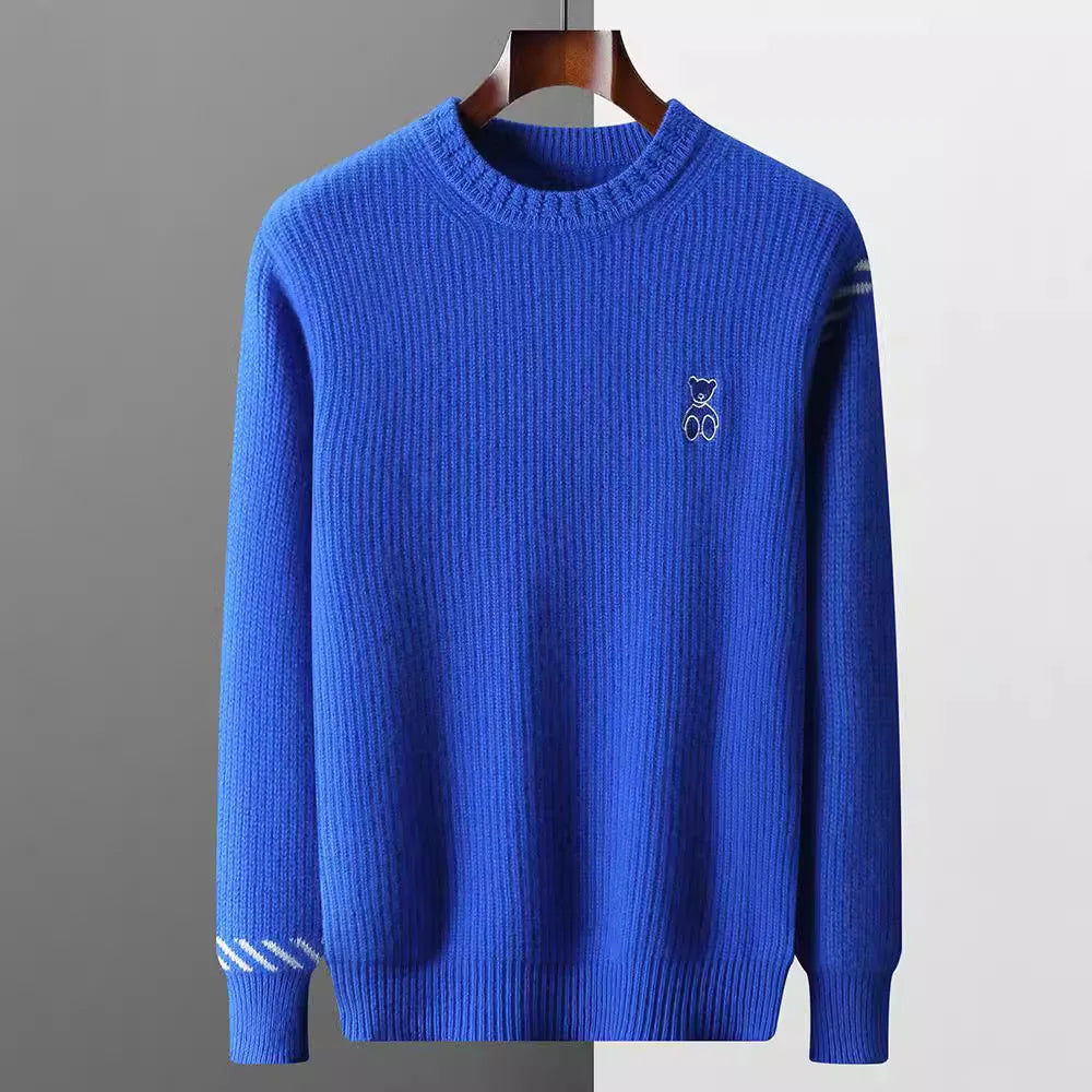 Embroidered Teddy Rib Knit Sweater