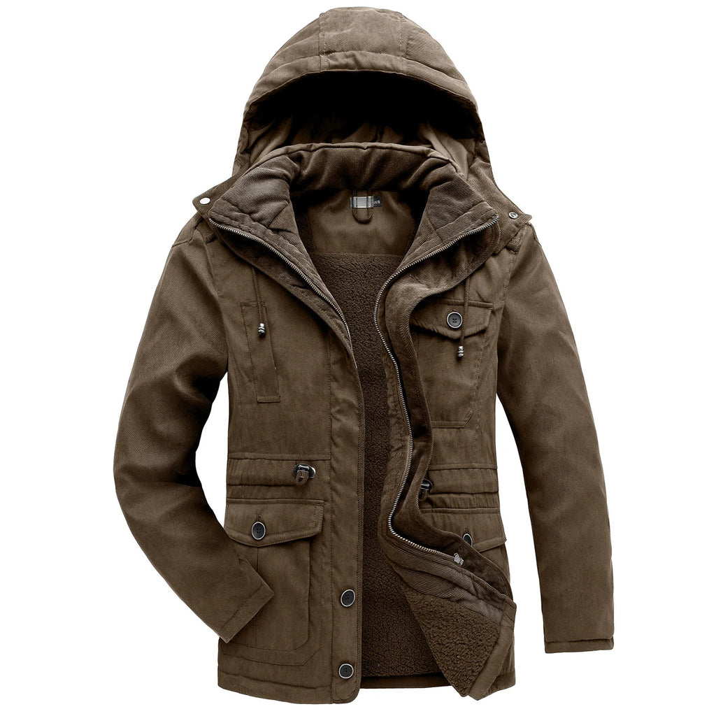 Fleece-Lined Adjustable Hood Parka