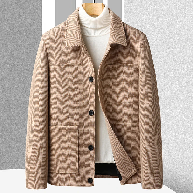 Textured Herringbone Wool Jacket