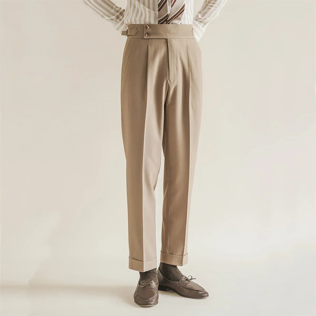 Pleated High Waist Dress Trousers