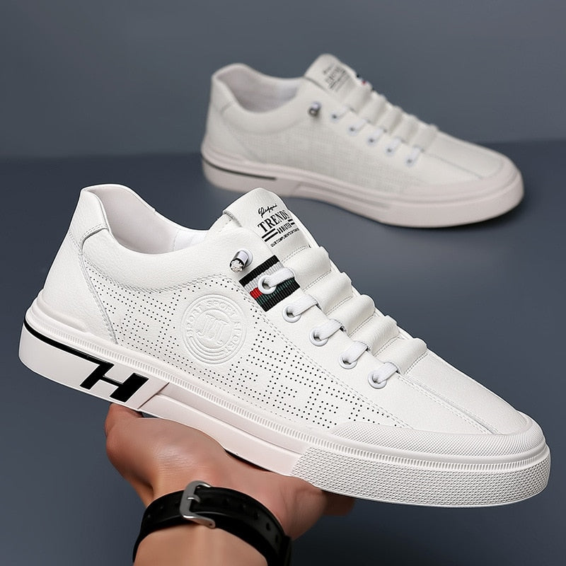 Perforated Italian Leather Sneakers