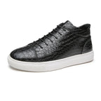 Croc-Embossed Leather Sneakers