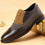Leather and Suede Wingtip Brogue