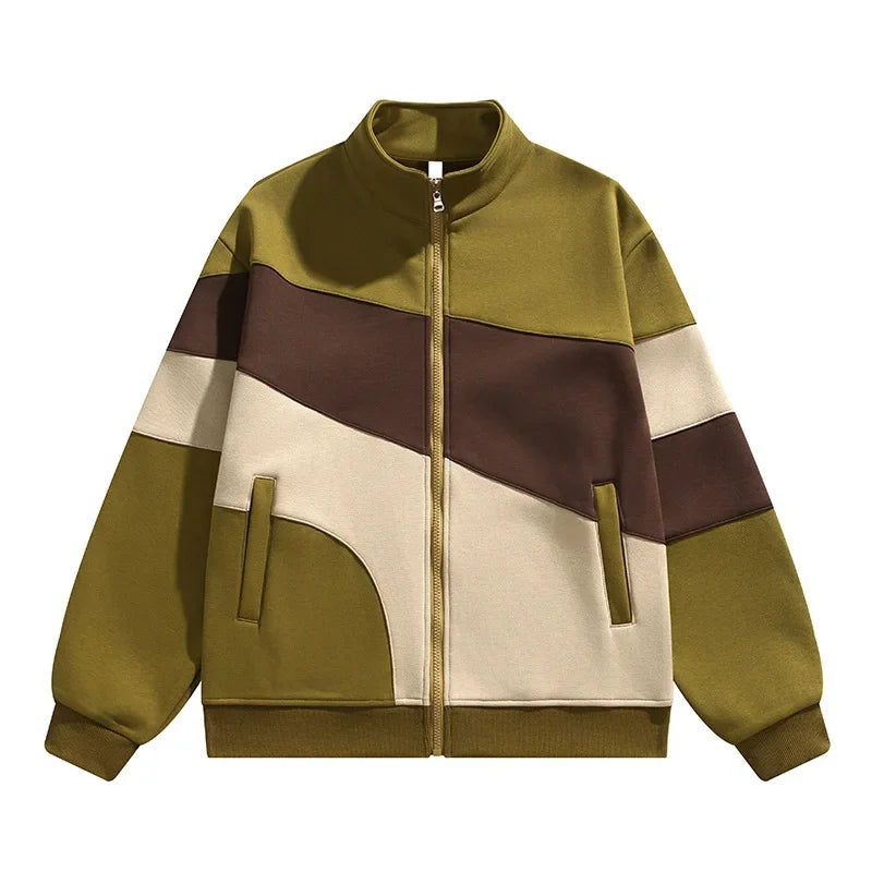 Colorblock Wool-Blend Track Jacket
