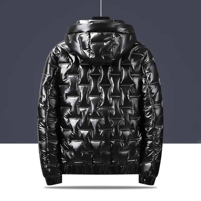 Metallic Quilted Down Puffer Jacket