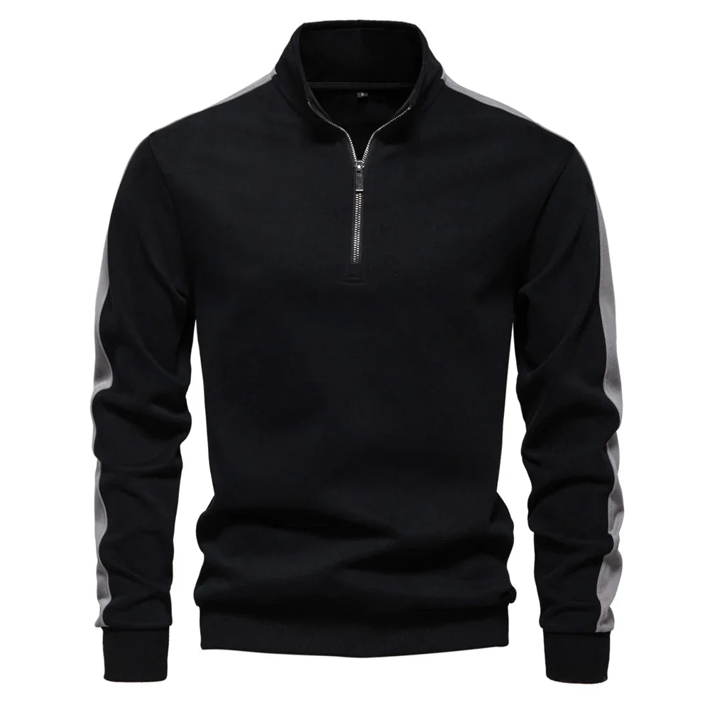 Side-Stripe Quarter Zip Sweatshirt