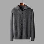 Cable Knit Half-Zip Wool Sweater