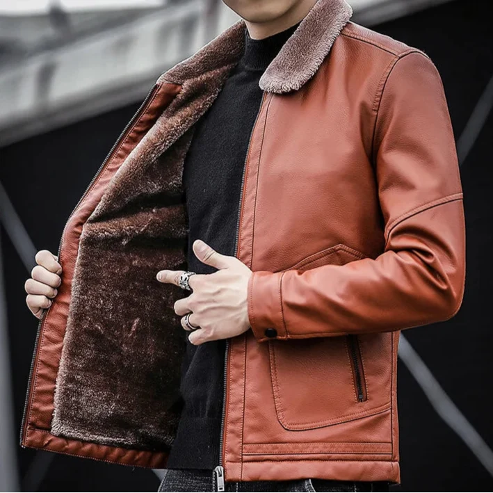 Fur Collar Premium Leather Jacket