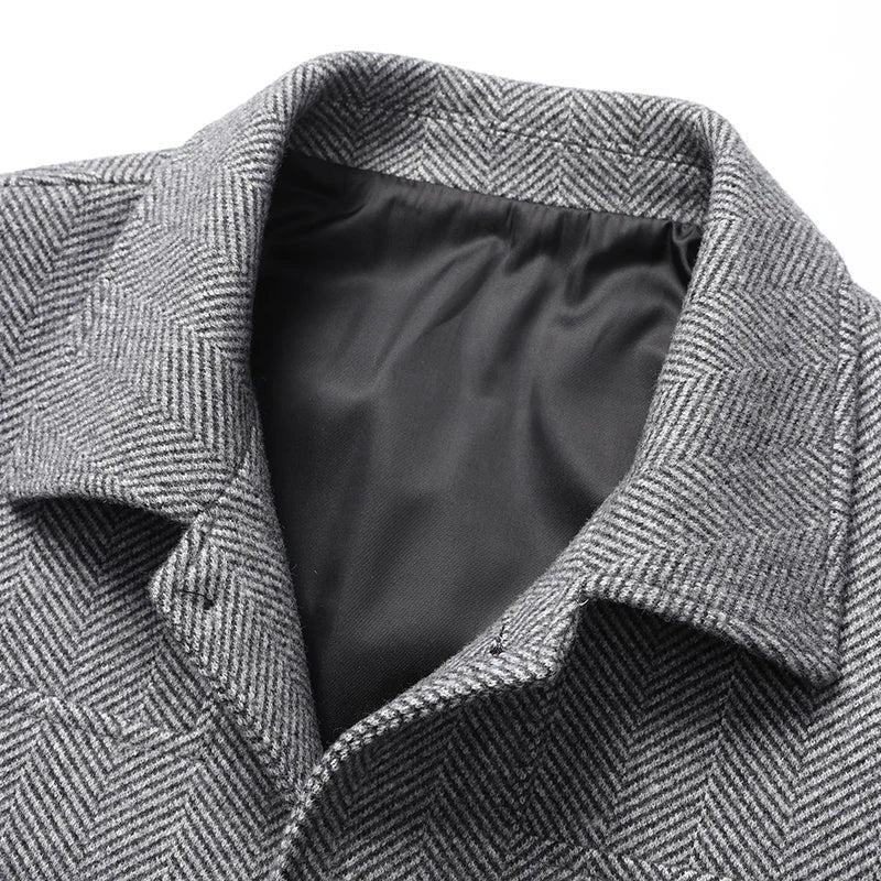 Textured Herringbone Wool Jacket