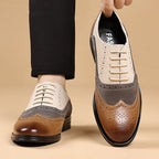 Leather and Suede Wingtip Brogue