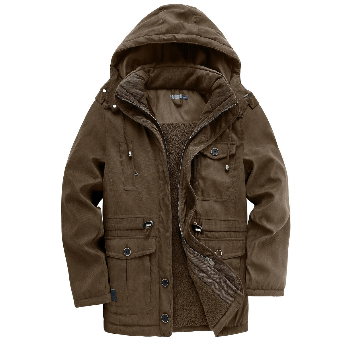 Fleece-Lined Adjustable Hood Parka
