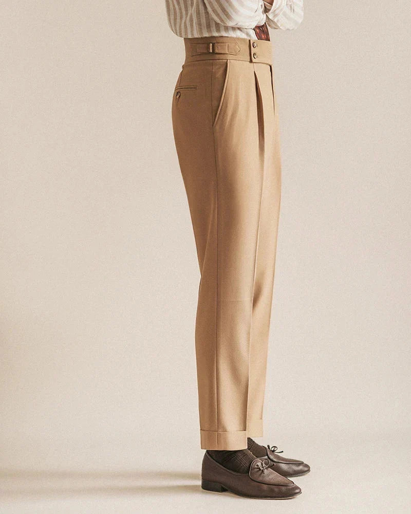 Pleated High Waist Dress Trousers