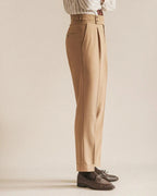 Pleated High Waist Dress Trousers