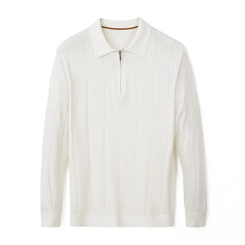 Quarter Zip Collared Wool Sweater