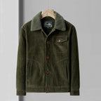Sherpa-Lined Corduroy Button Jacket