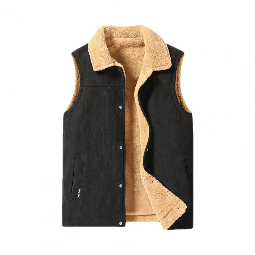 Fleece-Lined Button-Up Vest